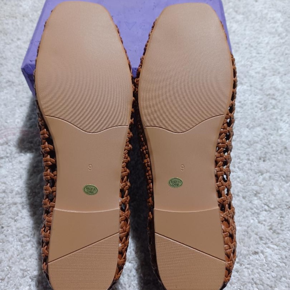 MICIFA NEW Brown Woven 'Mary Jane' Flats - Picture 6 of 8